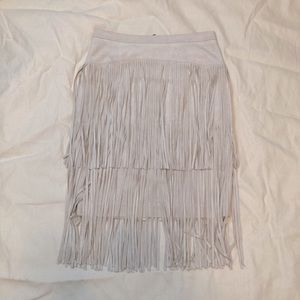 BCBGmaxazria fringe suede skirt